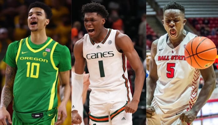 Indiana added three transfers for the 2023-24 season: Kel'el Ware (left), Anthony Walker (middle) and Payton Sparks (right).